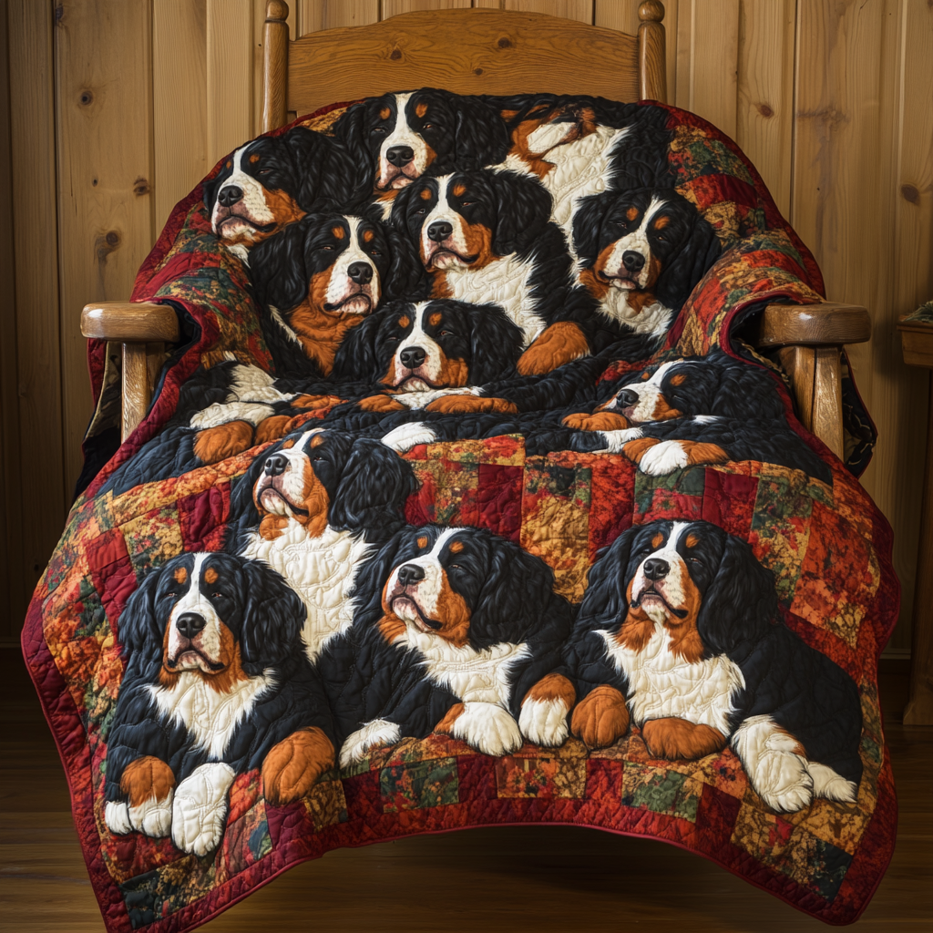 Bernese Mountain Dogs TAI111124239 Quilt Blanket