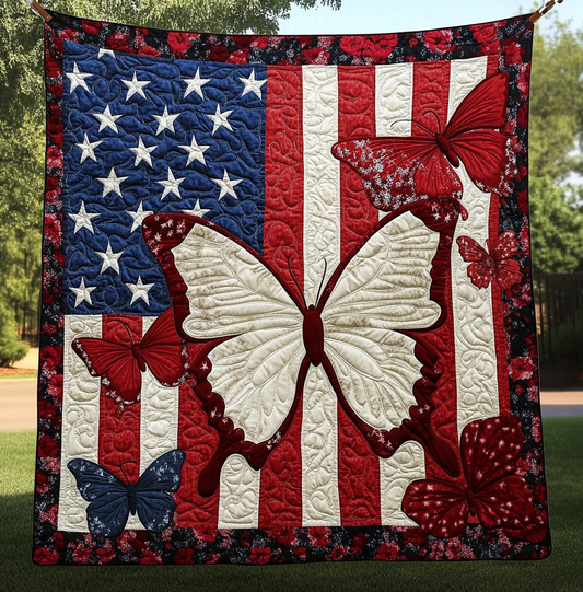 Patriotic Butterfly DAI190225070 Quilt Blanket
