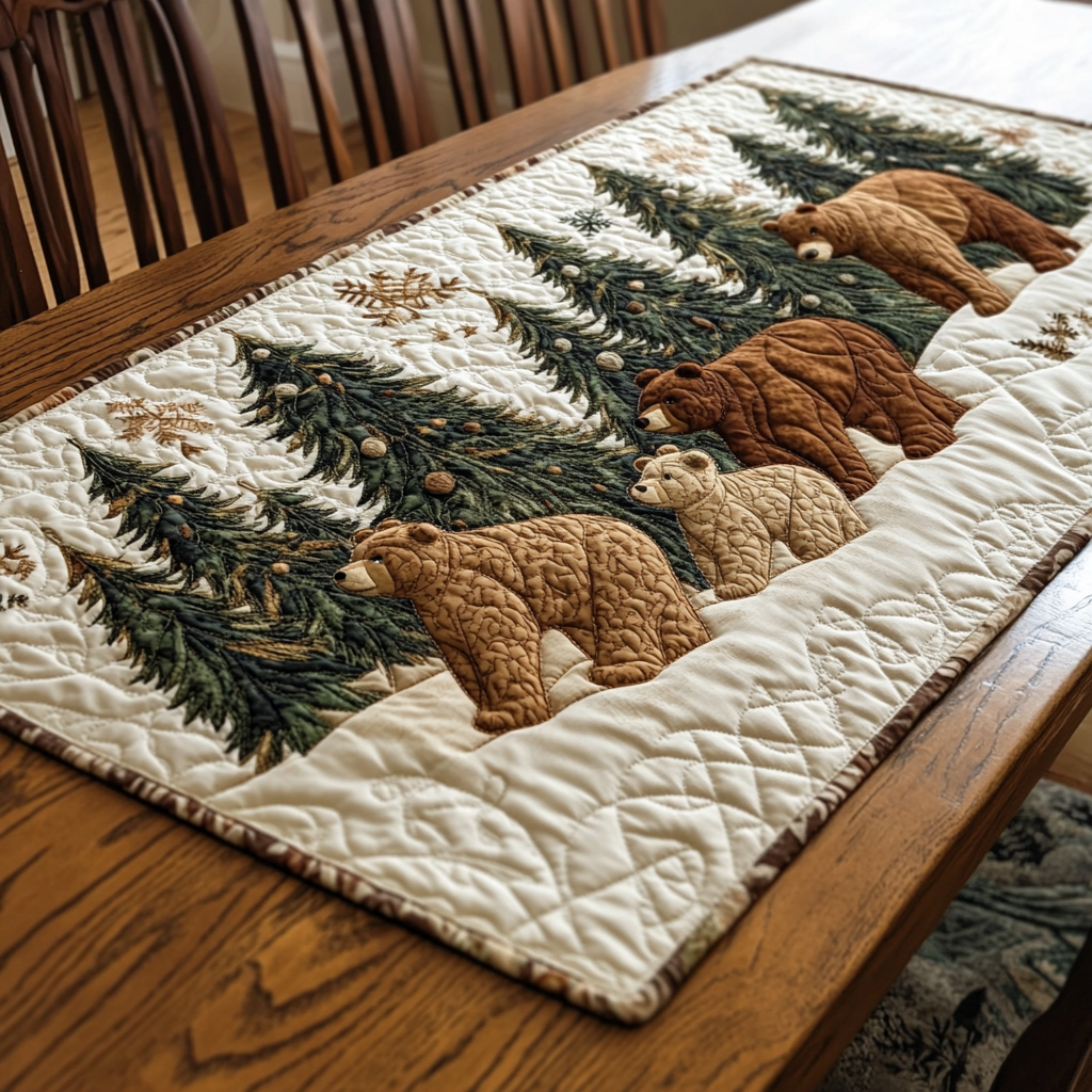 Woodland Bear DAI190225253 Quilted Table Runner