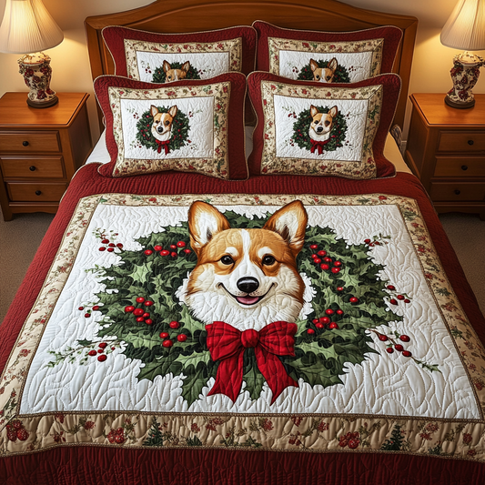 Christmas Corgi TAI111124103 Quilt Bedding Set