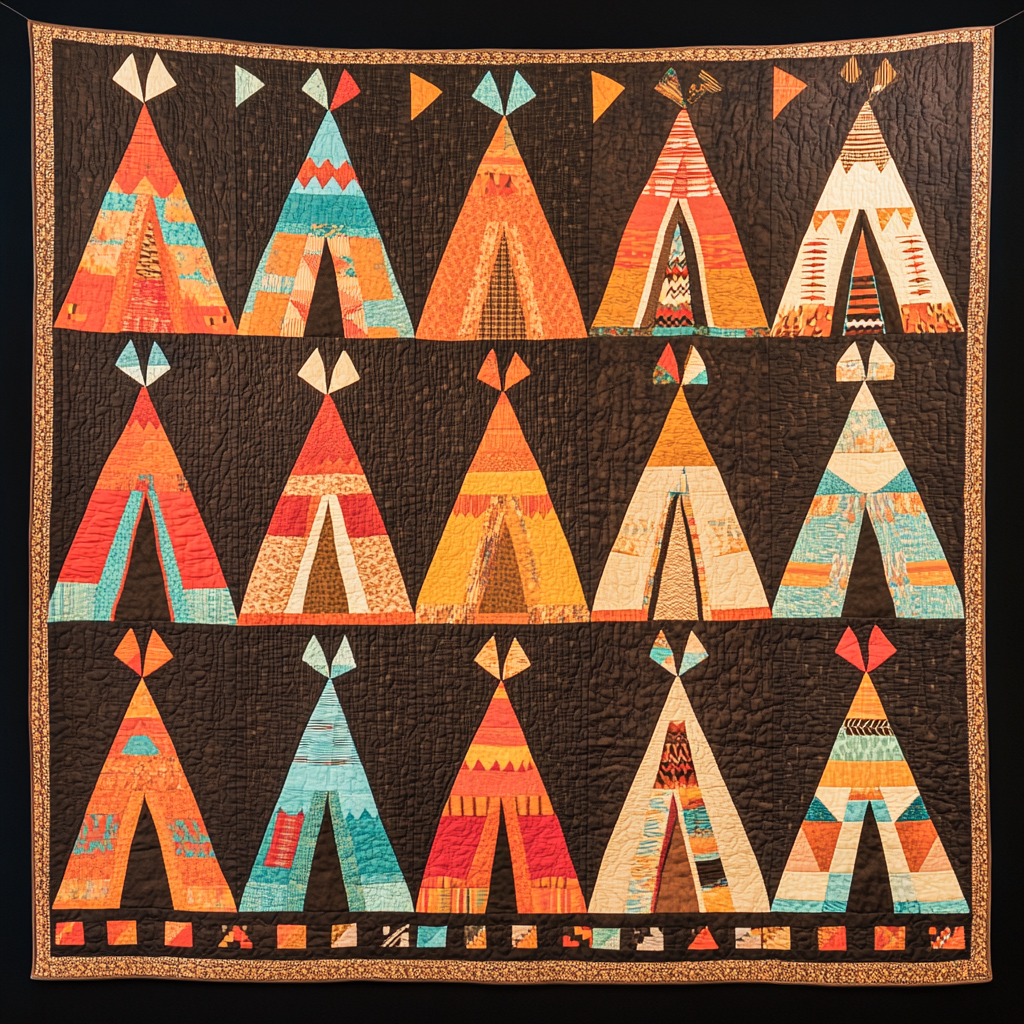 Native American Teepee DAI230924068 Quilt Blanket