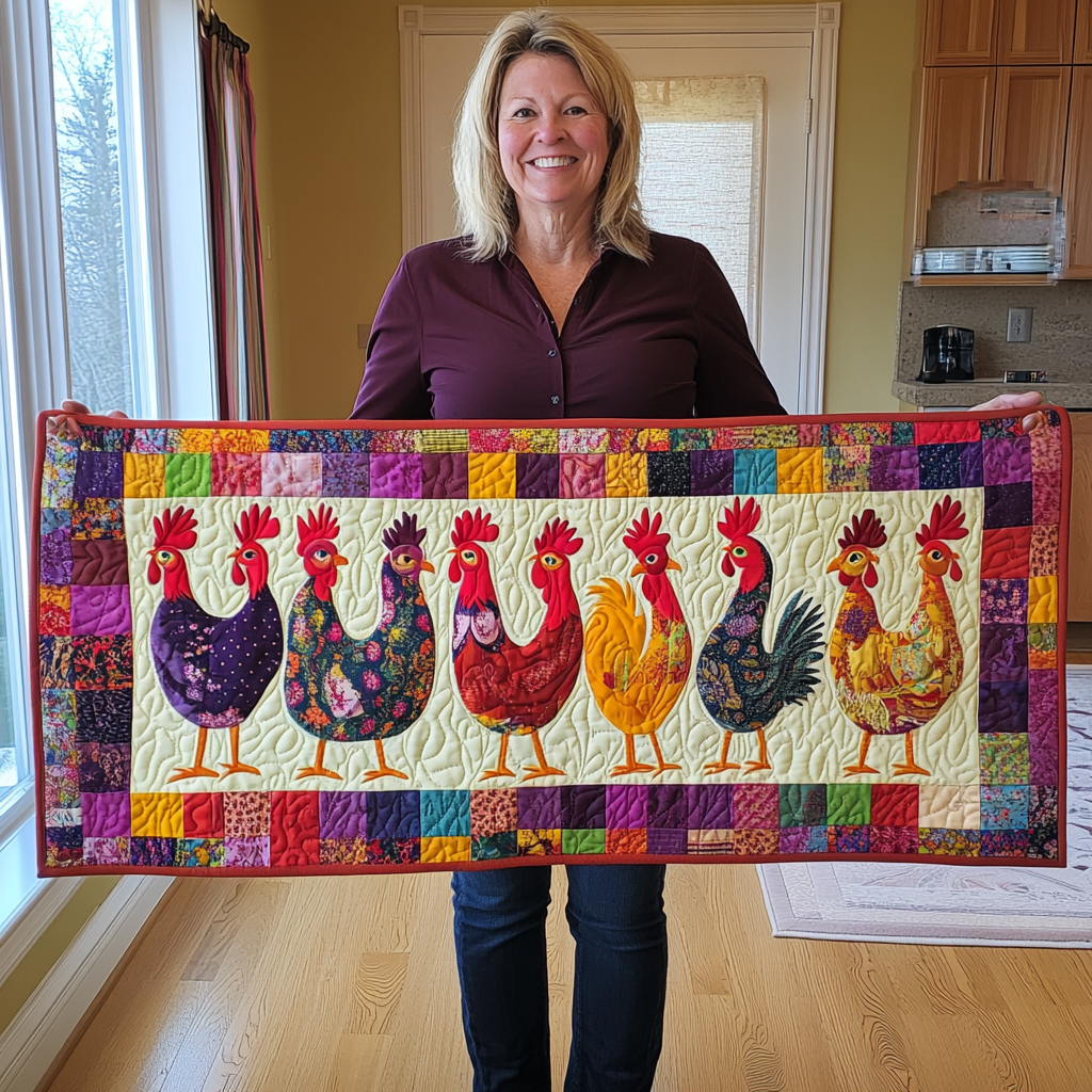 Chicken TAI141124305 Quilted Table Runner