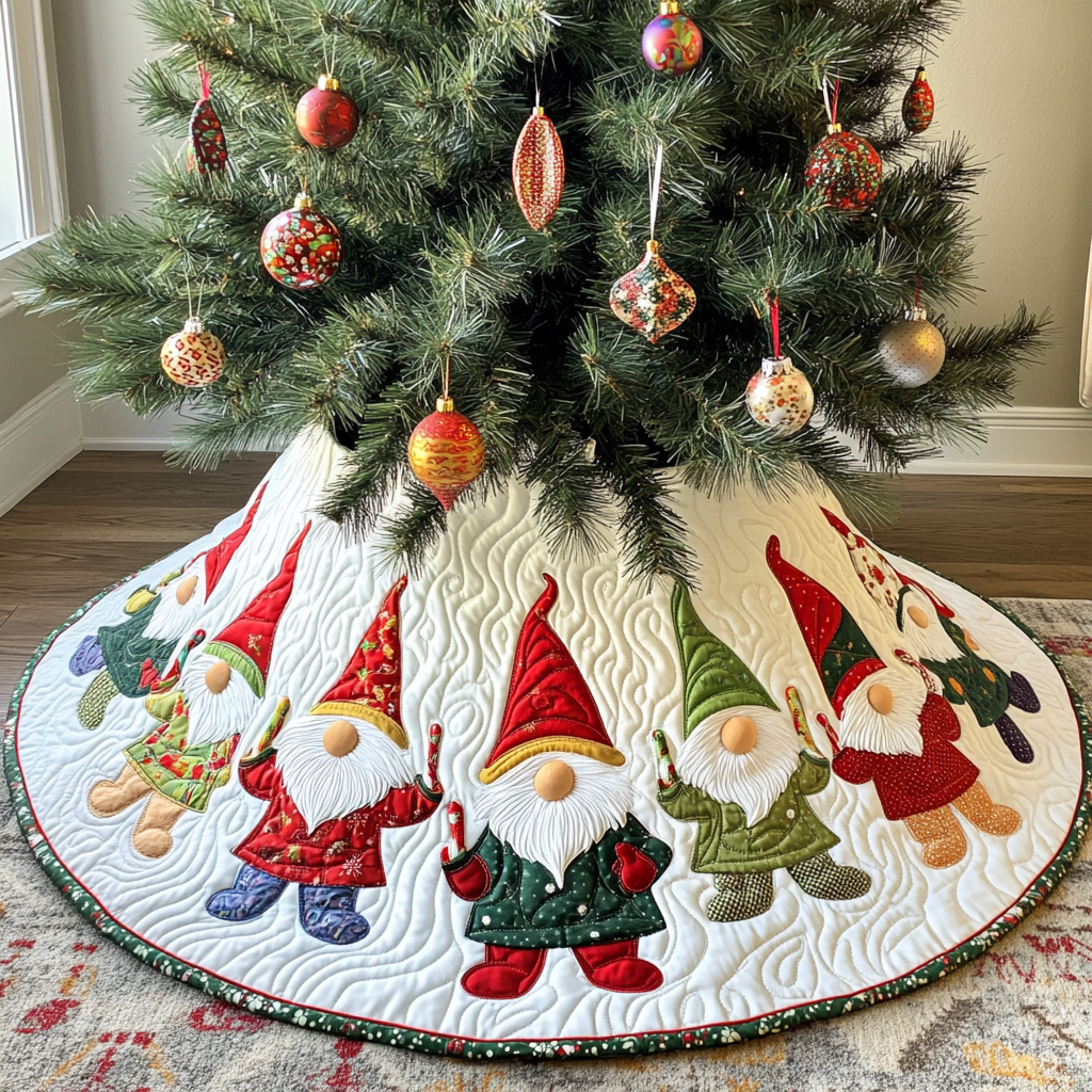 Christmas Gnome DAI040924136 Quilted Tree Skirt