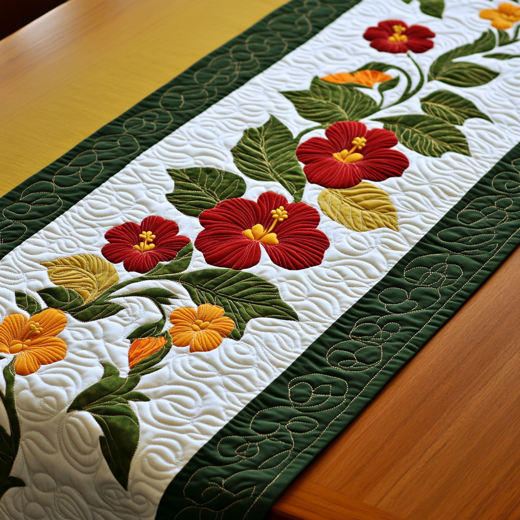Hawaiian Hibiscus DAI110225330 Quilted Table Runner
