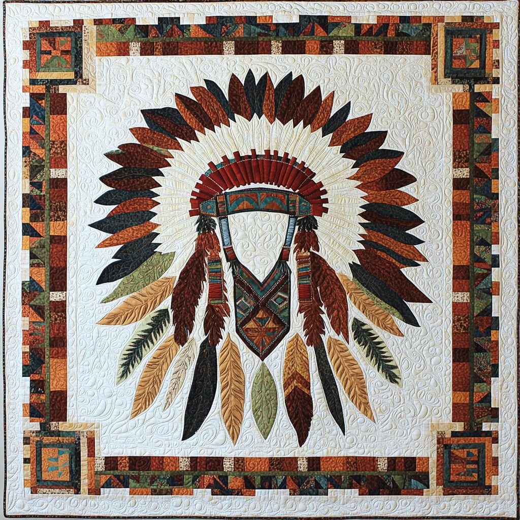 Native American War Bonnet DAI090924092 Quilt Blanket