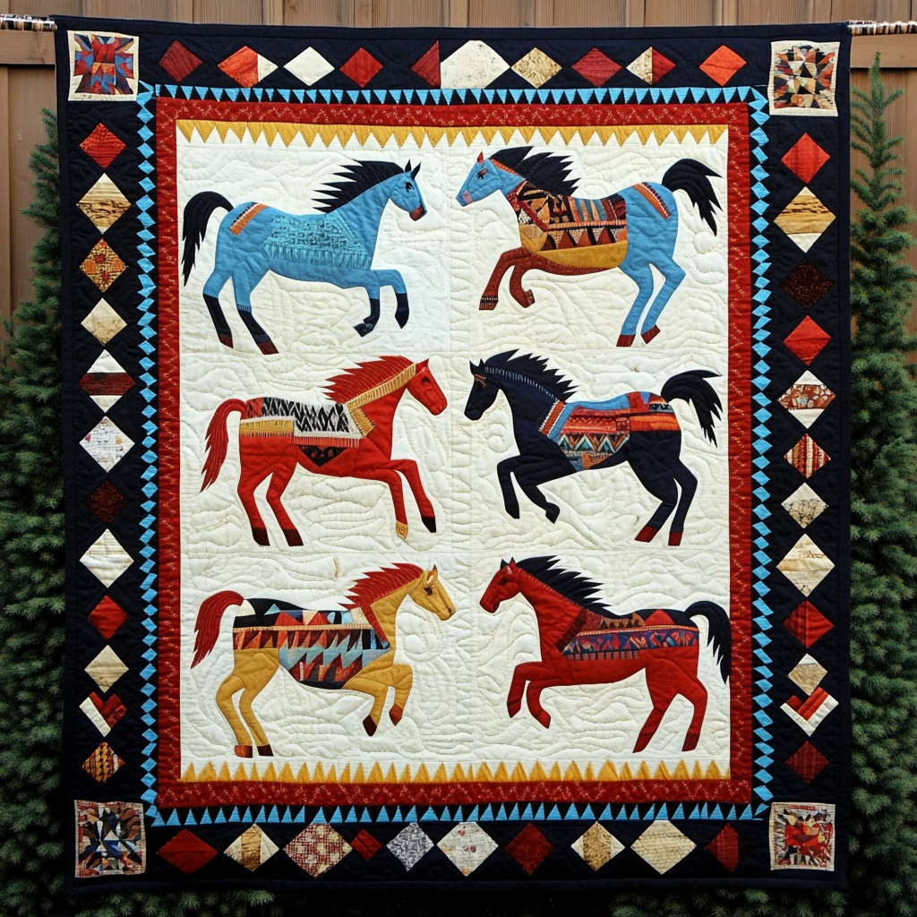 Native American Horse DAI090924087 Quilt Blanket