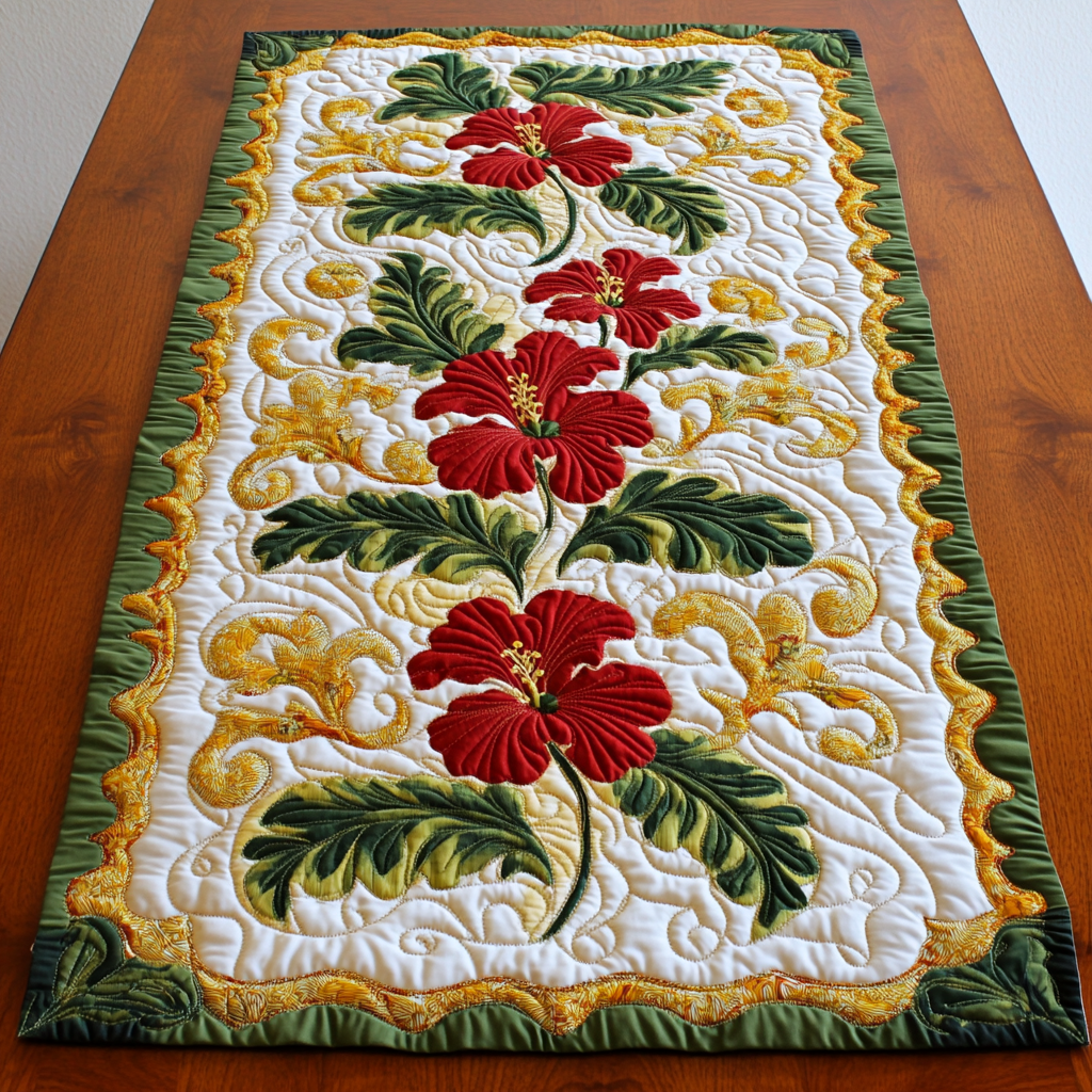 Hawaiian Hibiscus DAI110225331 Quilted Table Runner