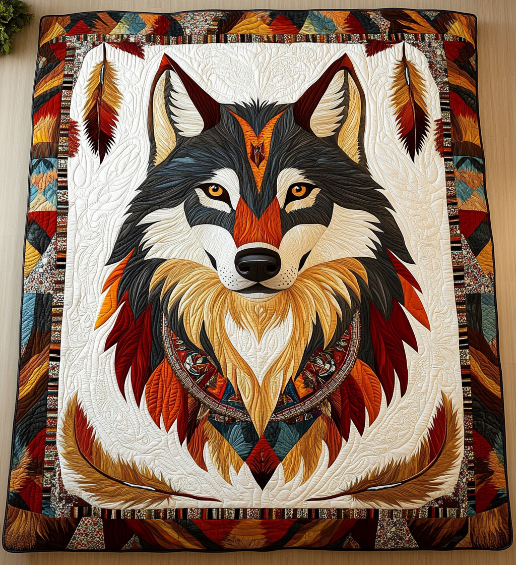 Native American Wolf DAI171224054 Quilt Blanket