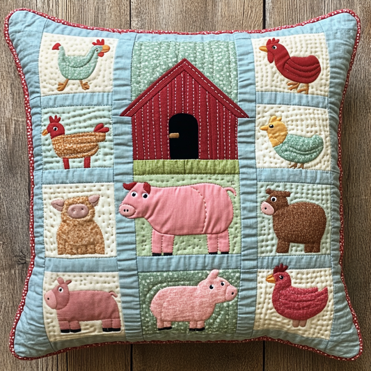 Farmhouse Animal DAI221024337 Quilted Pillow Case