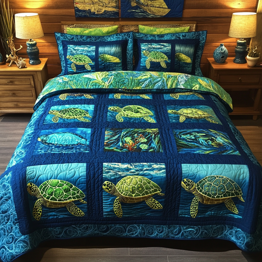 Sea Turtle TAI111124185 Quilt Bedding Set