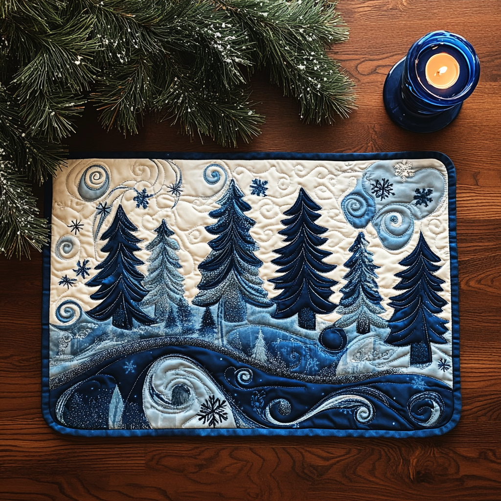 Winter Forest TAI111124290 Quilted Placemats