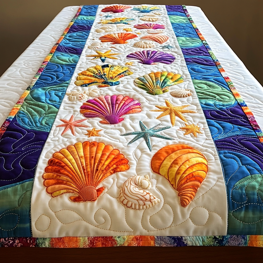 Seashell And Starfish DAI200125352 Quilted Table Runner