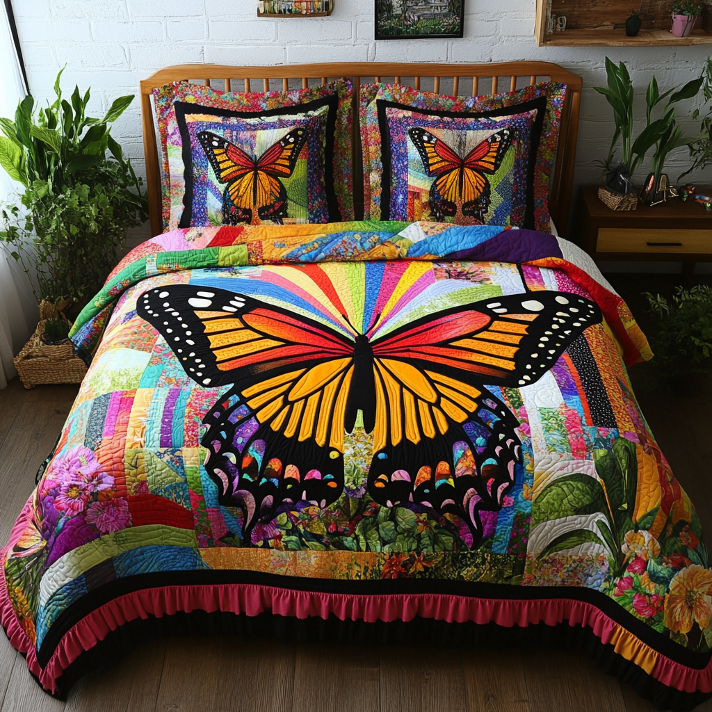 Monarch Butterfly DAI110225198 Quilt Bedding Set