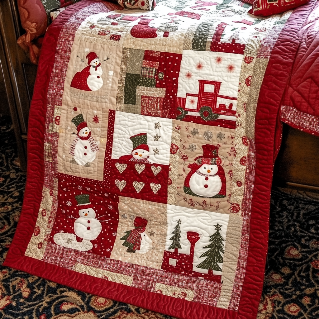 Christmas Snowman TAI151024387 Quilt Blanket