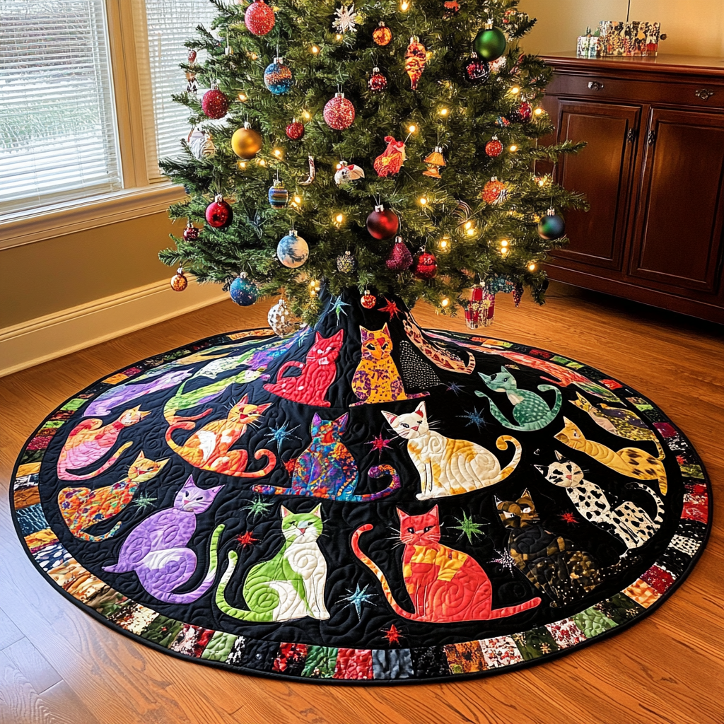 Cats TAI021024135 Quilted Tree Skirt