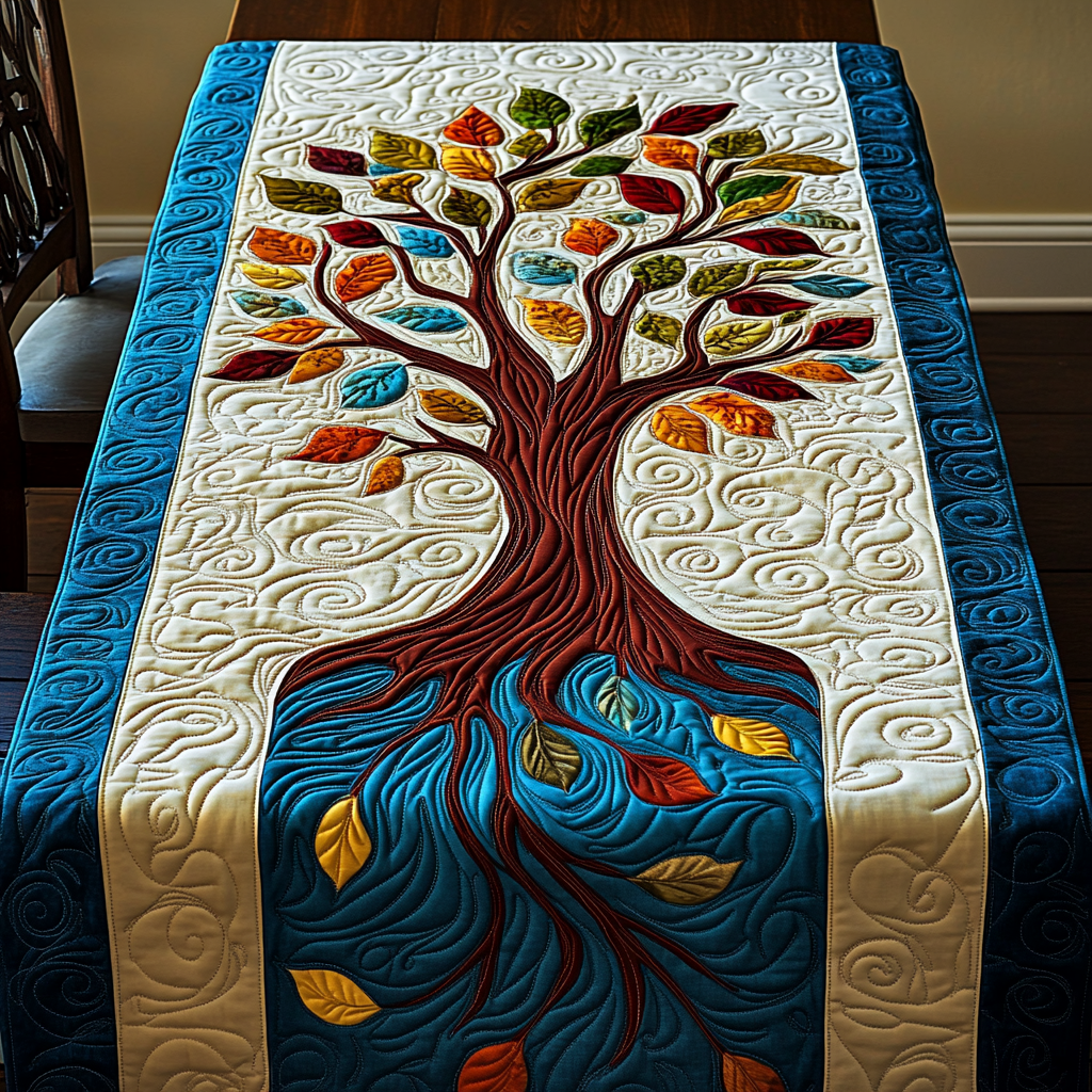 Tree Of Life TAI101224599 Quilted Table Runner