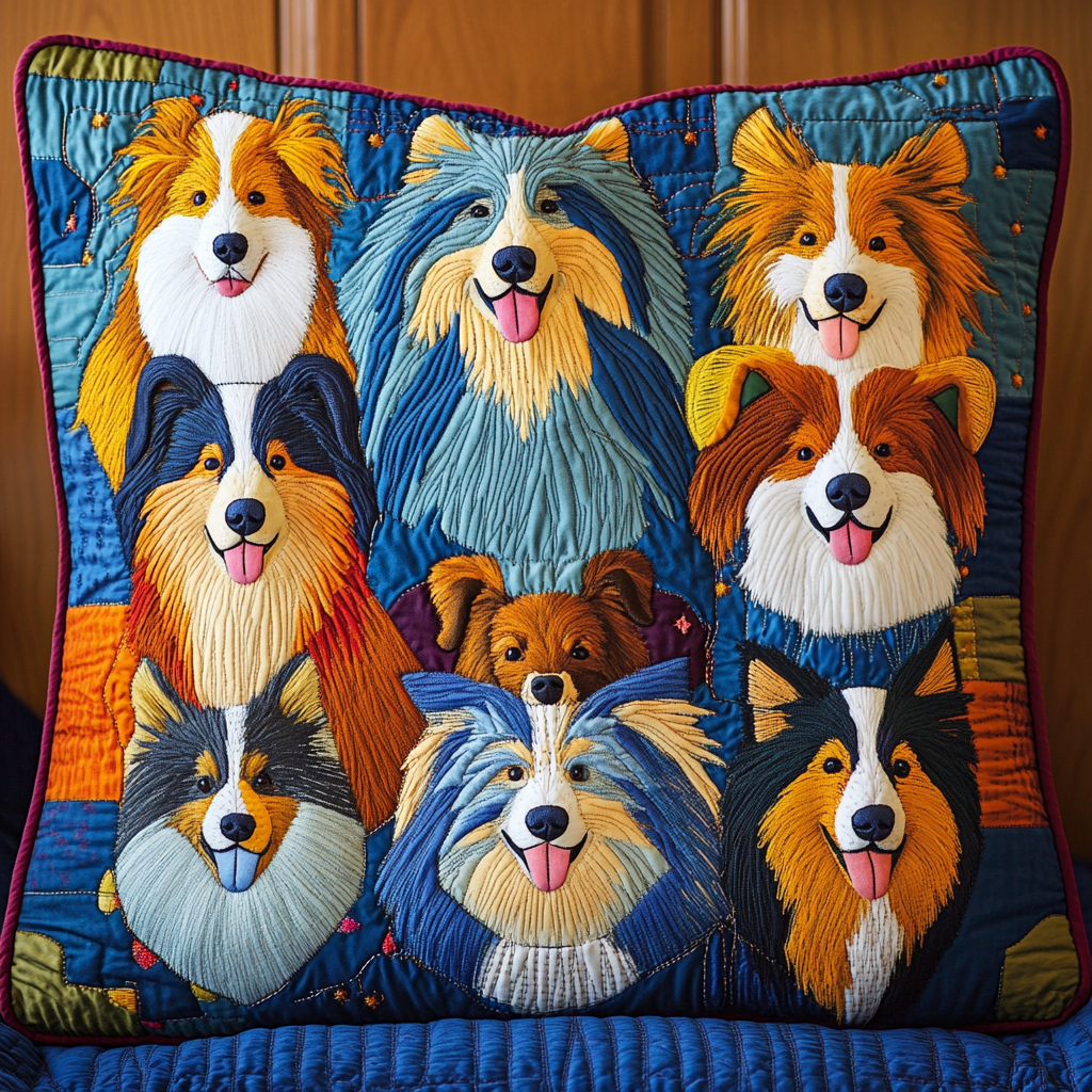 Sheltie TAI181024595 Quilted Pillow Case