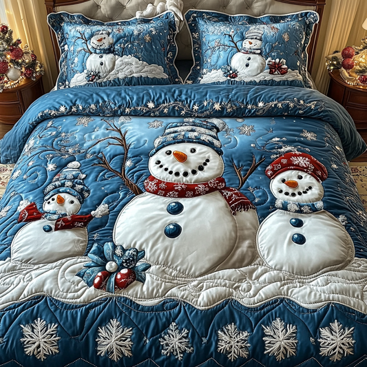 Christmas Snowman TAI101224523 Quilt Bedding Set