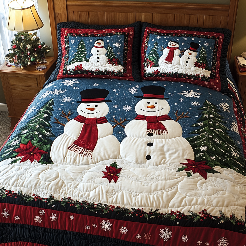 Christmas Snowman TAI141124234 Quilt Bedding Set