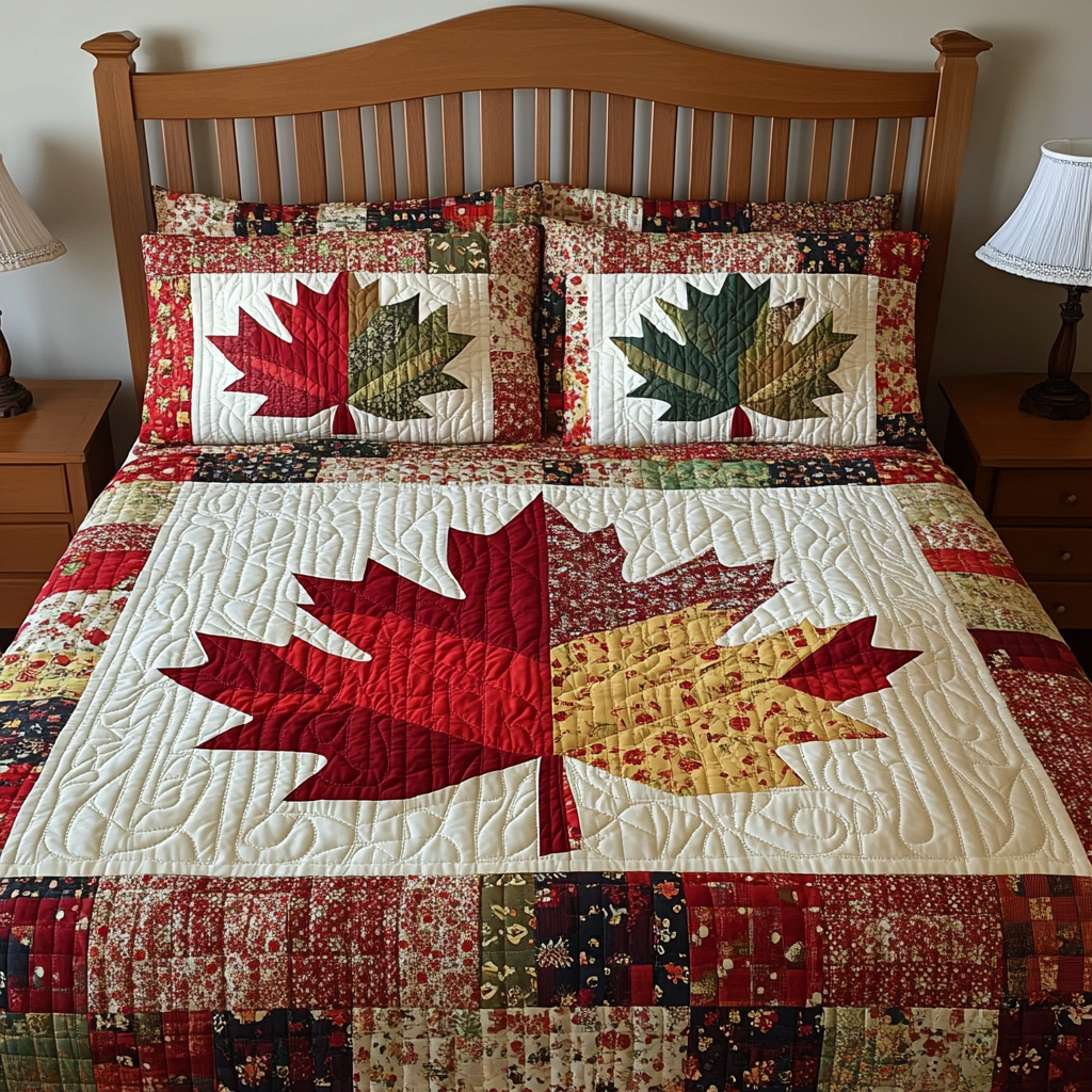 Maple Leaves DAI280824110 Quilt Bedding Set