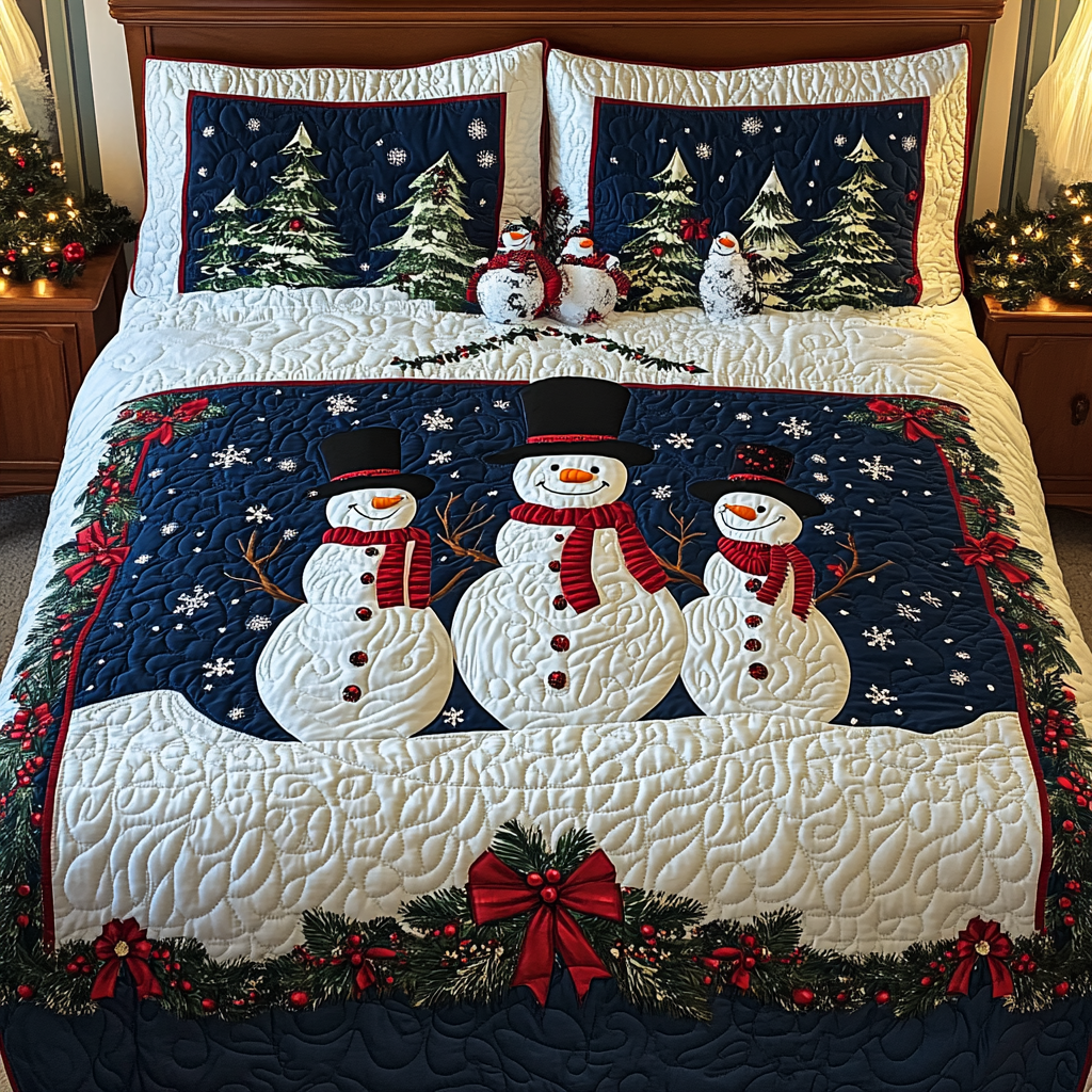 Christmas Snowman TAI141124237 Quilt Bedding Set