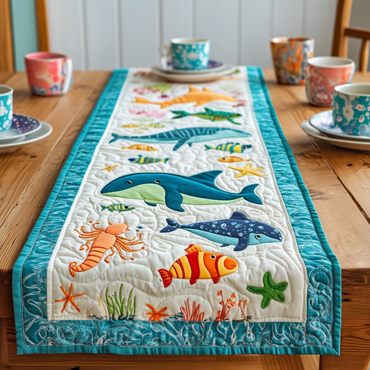 Sea Creatures DAI110225345 Quilted Table Runner