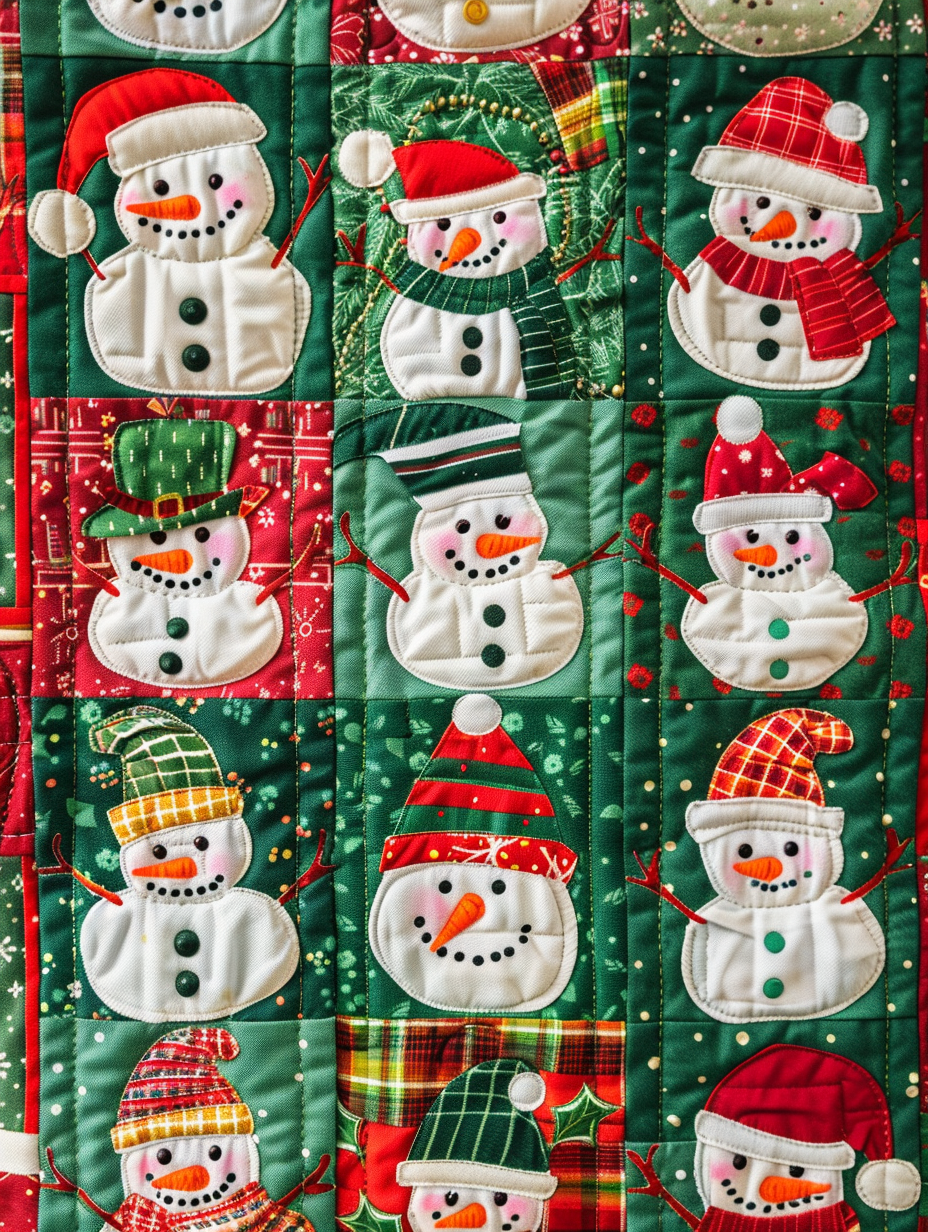 Christmas Snowman TAI010824032 Quilted Table Runner