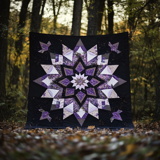 Purple Flower TAI080824150 Quilt Blanket