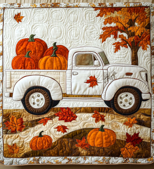 Pumpkin Truck DAI090125258 Quilt Blanket