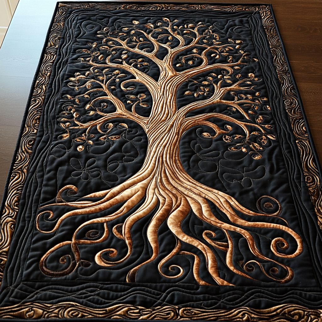 Tree Of Life TAI101224581 Quilted Table Runner