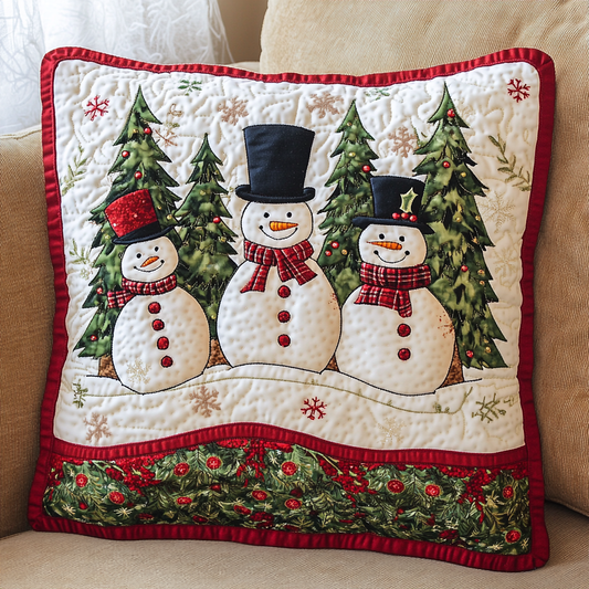 Christmas Snowman TAI141124415 Quilted Pillow Case