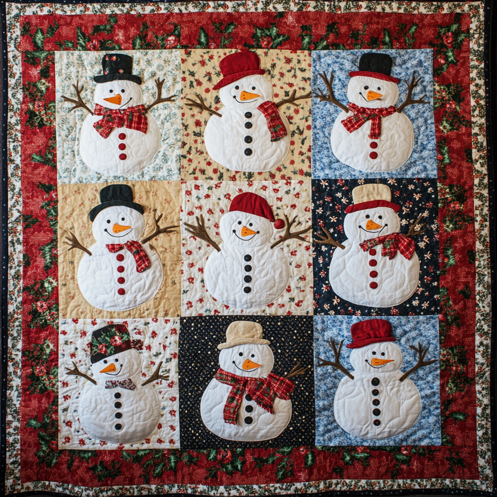 Christmas Snowman TAI260924100 Quilt Blanket