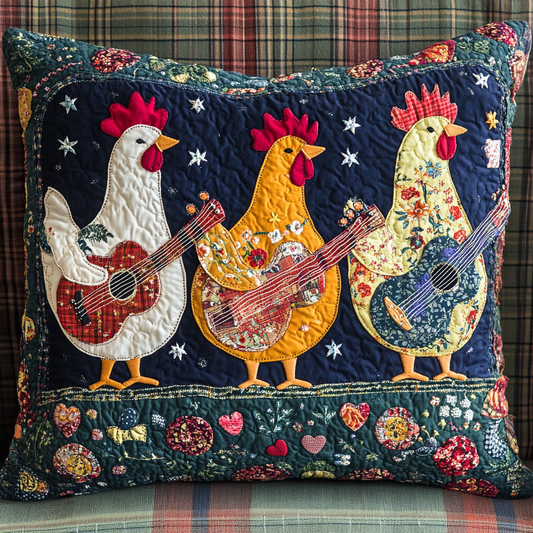 Chicken Guitarist DAI241224108 Quilted Pillow Case