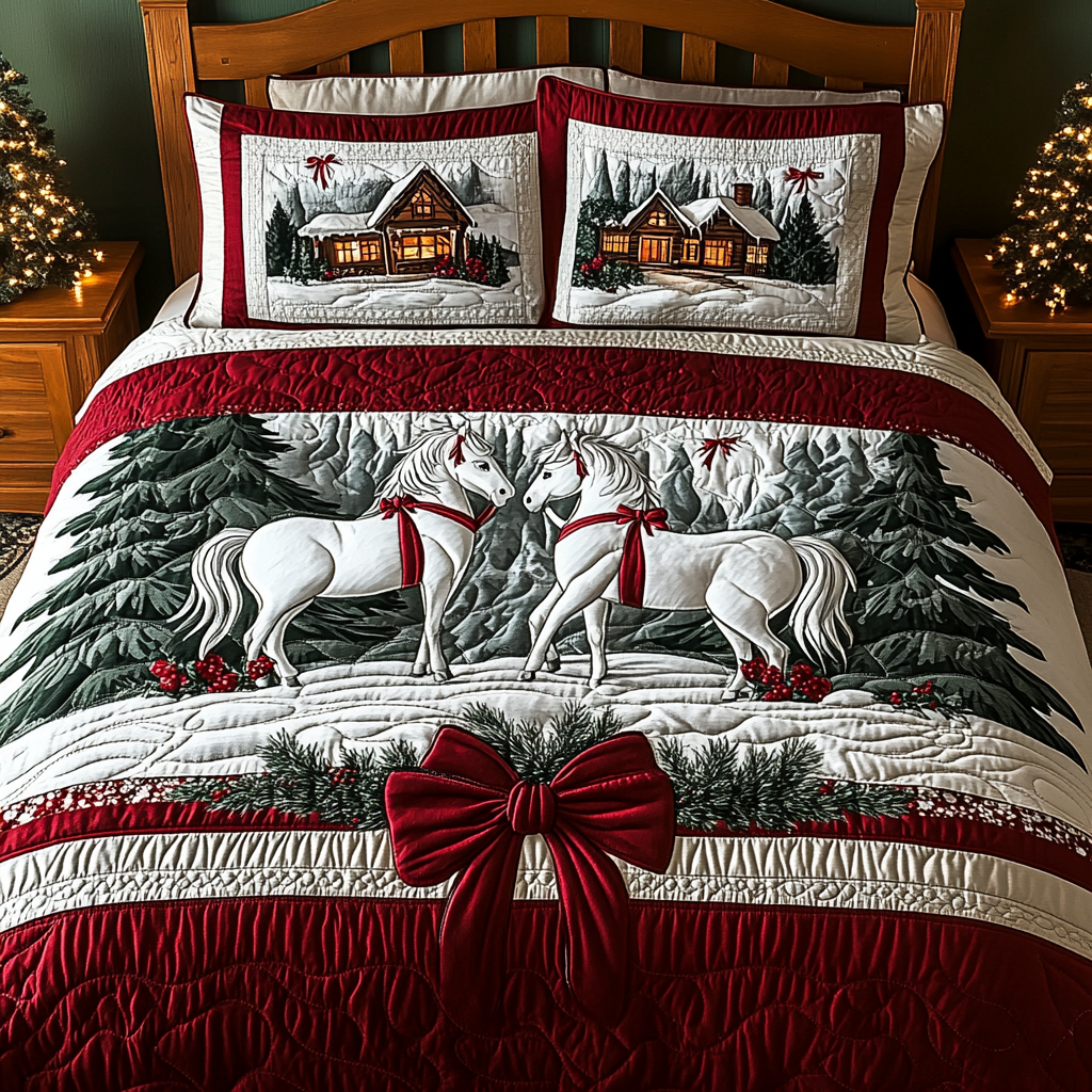 Christmas Horse TAI201124264 Quilt Bedding Set