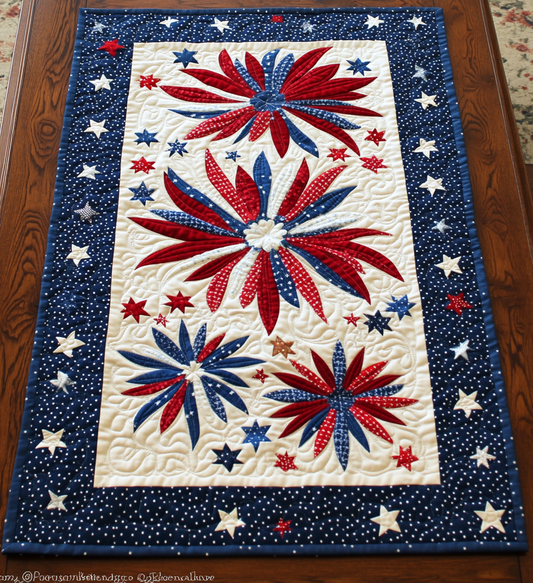 Patriotic Fireworks DAI040225440 Quilted Table Runner