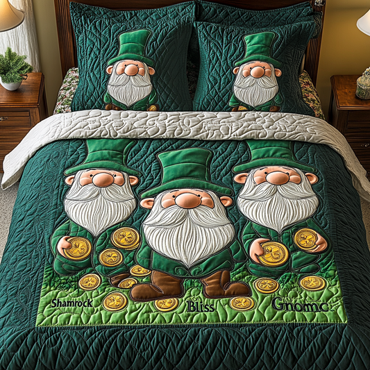 St Patrick Gnome TAI101224490 Quilt Bedding Set