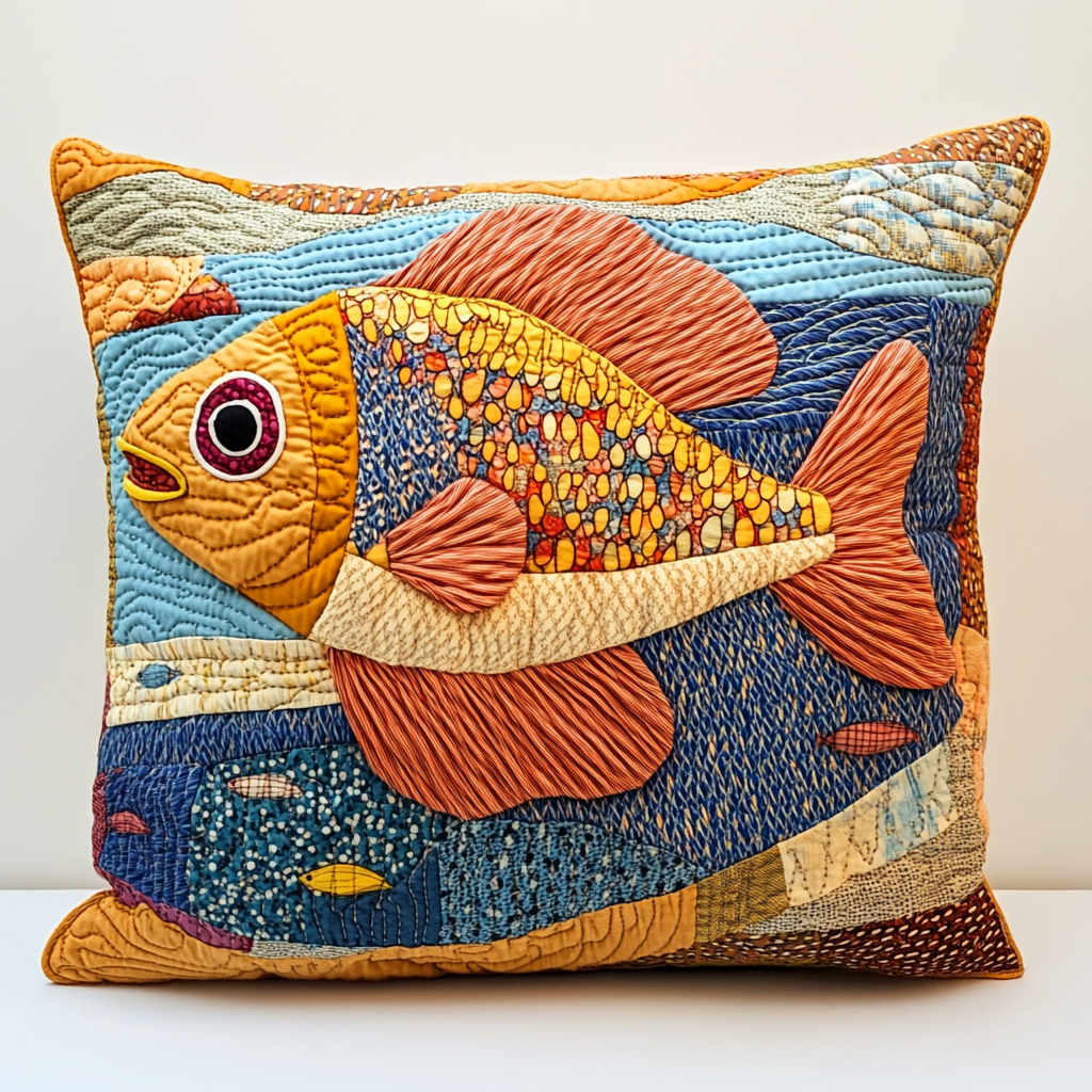 Fish DAI230924150 Quilted Pillow Case