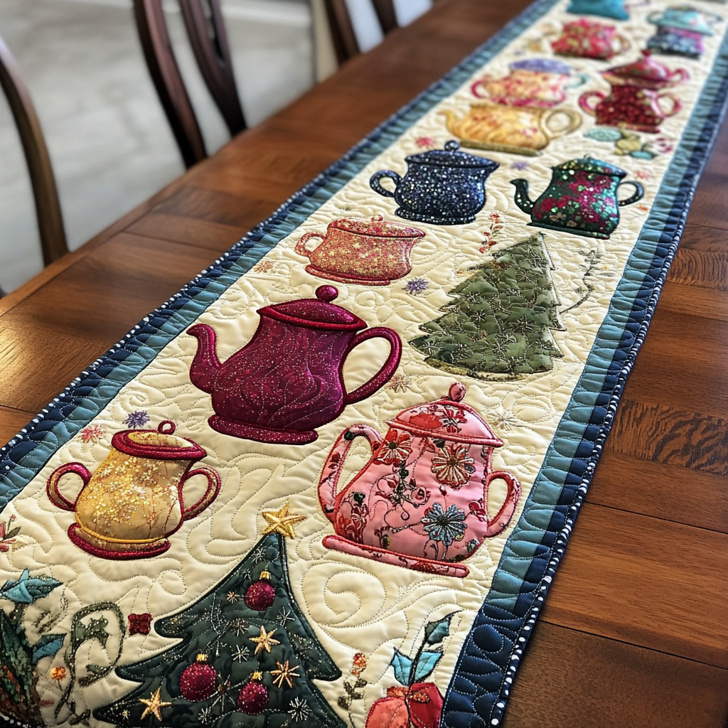 Teapot TAI041024234 Quilted Table Runner