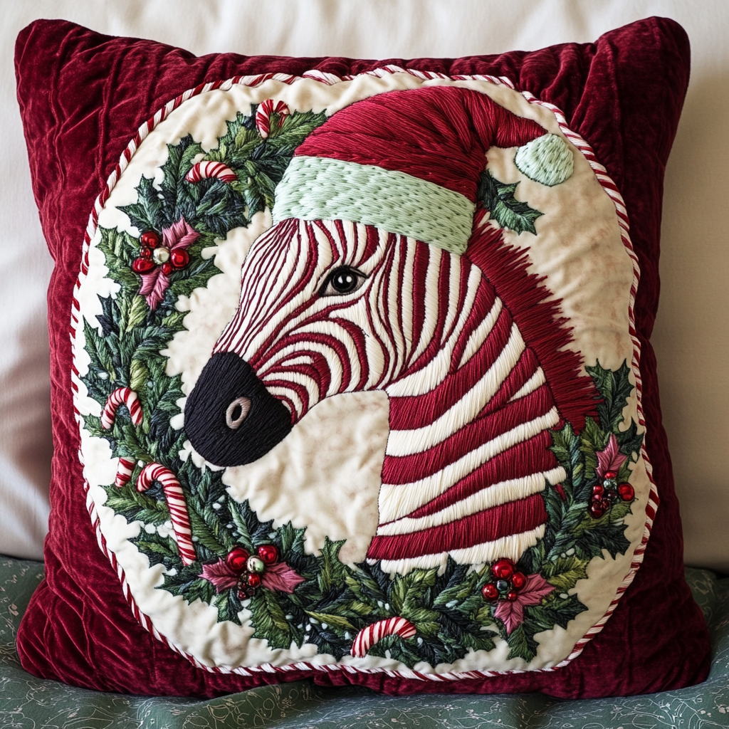 Christmas Zebra DAI231124114 Quilted Pillow Case