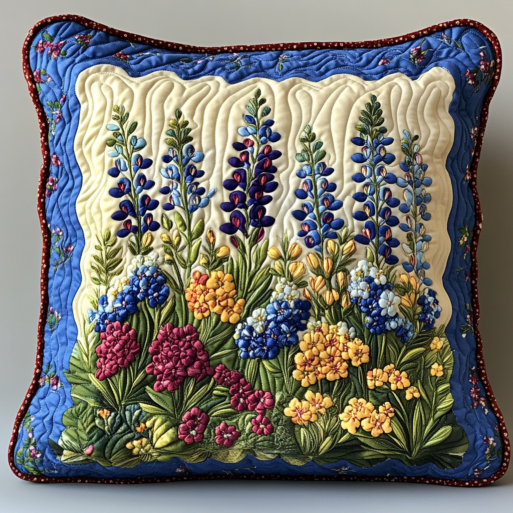 Texas Bluebonnet DAI200125289 Quilted Pillow Case