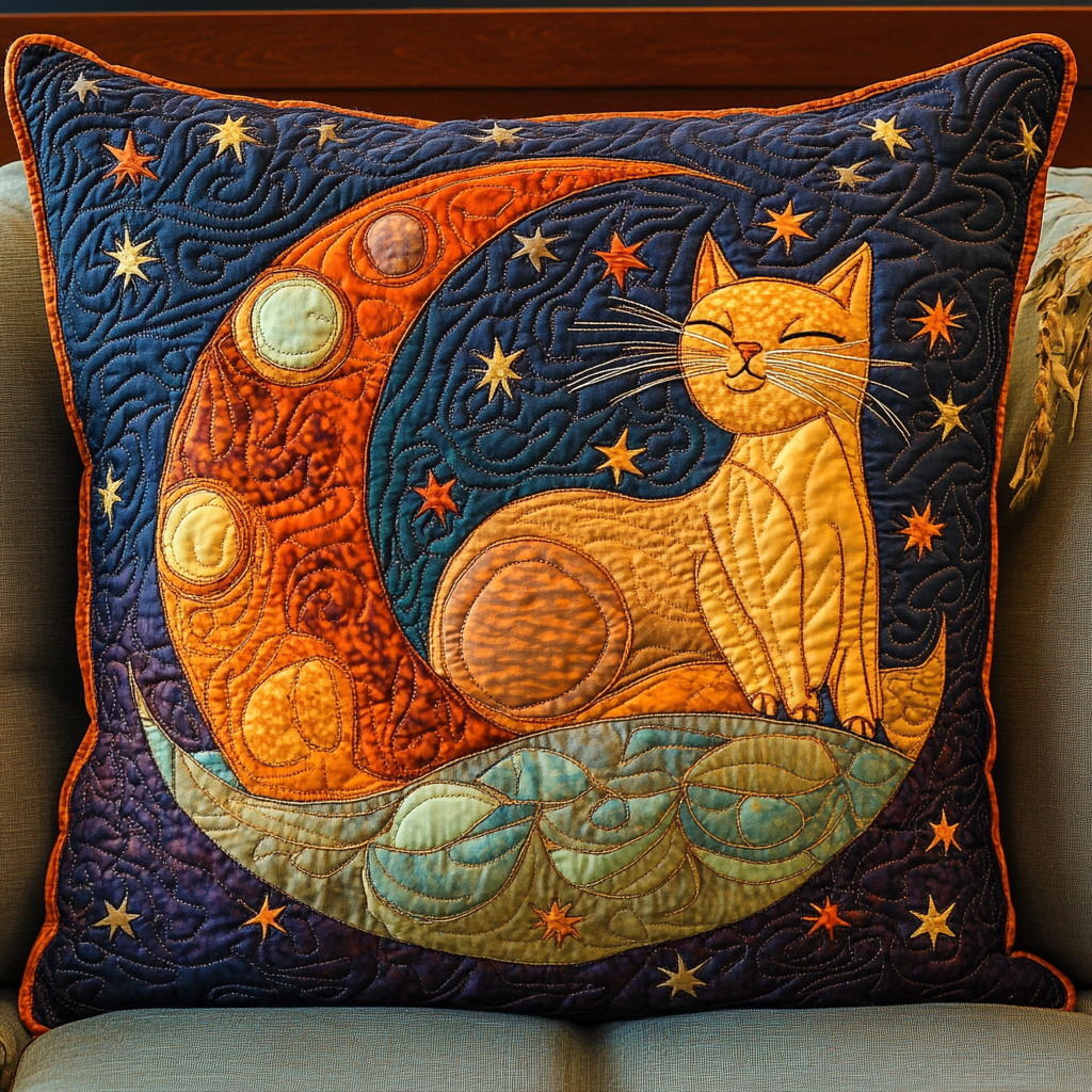 Celestial Cat DAI301224209 Quilted Pillow Case