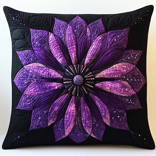 Purple Flower TAI130824144 Quilted Pillow Case