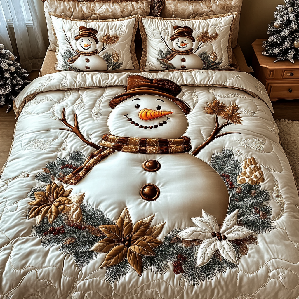 Christmas Snowman TAI201124235 Quilt Bedding Set