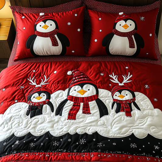 Christmas Penguin TAI201124110 Quilt Bedding Set