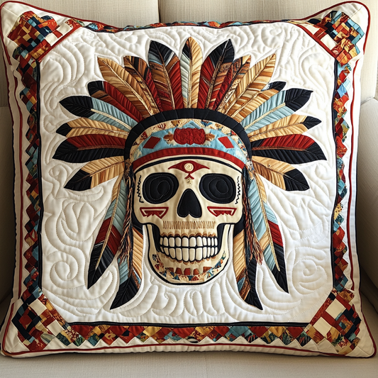 Native American Skull DAI301224168 Quilted Pillow Case