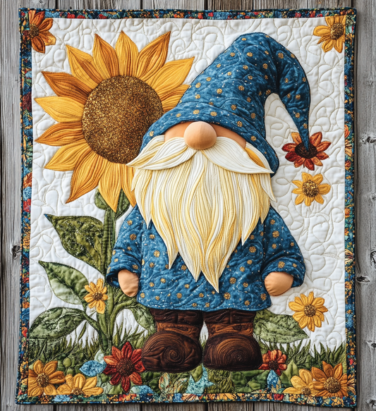 Sunflower Gnome DAI241224476 Quilt Blanket