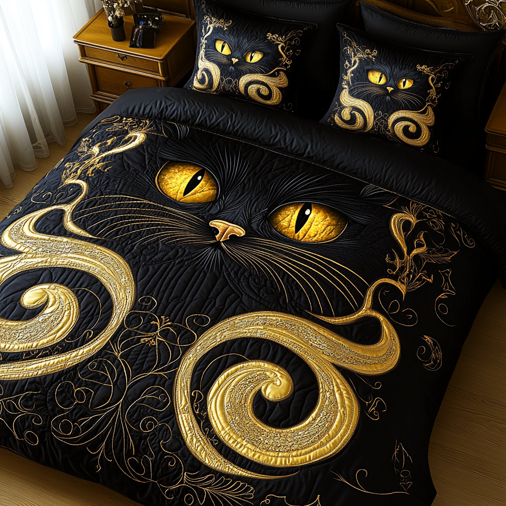 Black Cat TAI141124137 Quilt Bedding Set