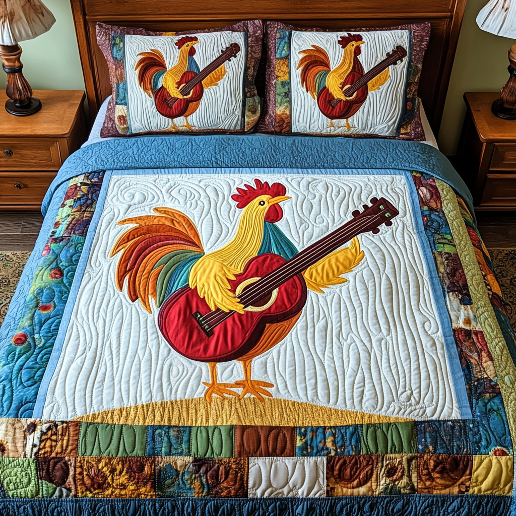 Chicken Guitarist DAI241224207 Quilt Bedding Set