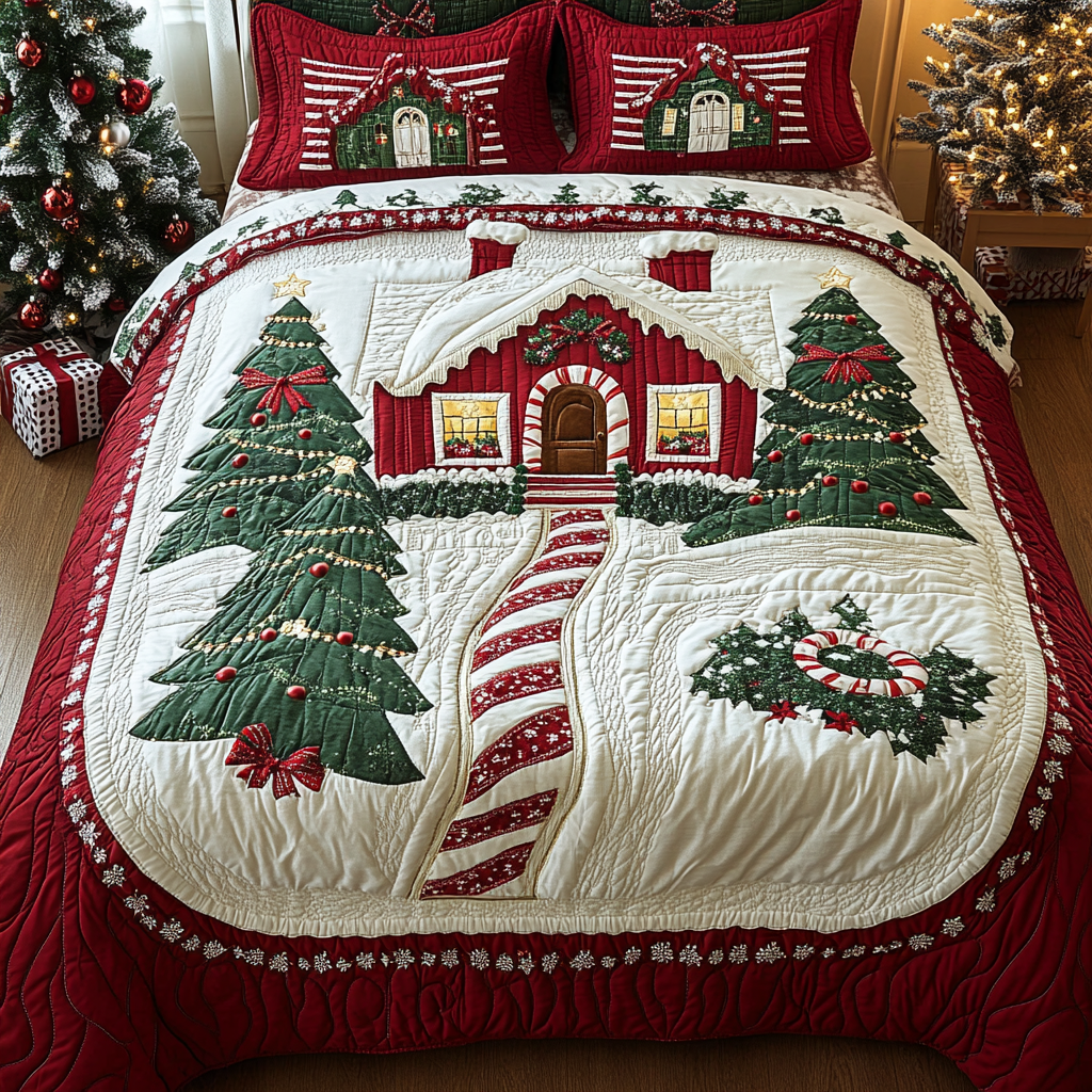 Christmas House TAI141124007 Quilt Bedding Set