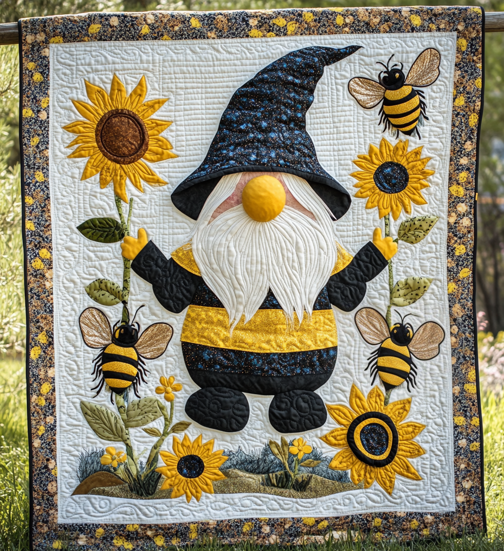 Bee Gnome DAI241224492 Quilt Blanket